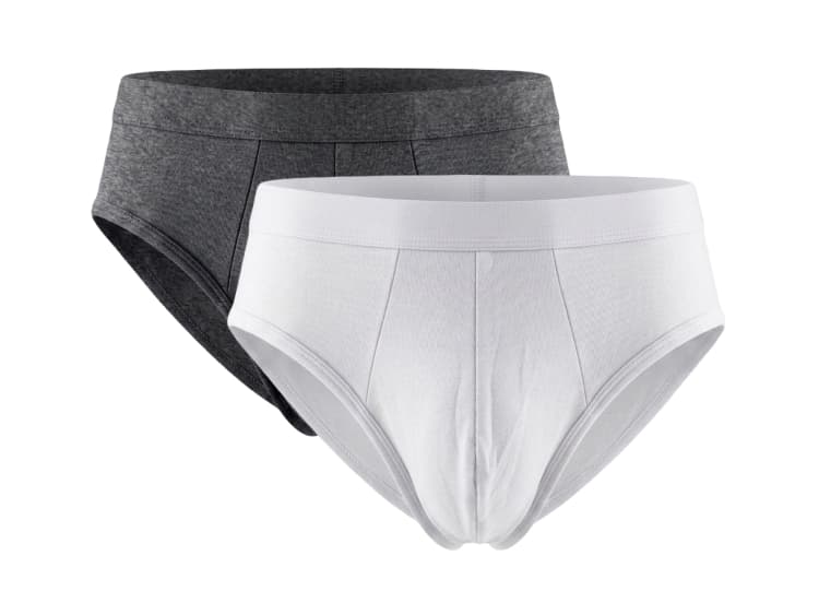Meeloy bamboo briefs in graphite and white